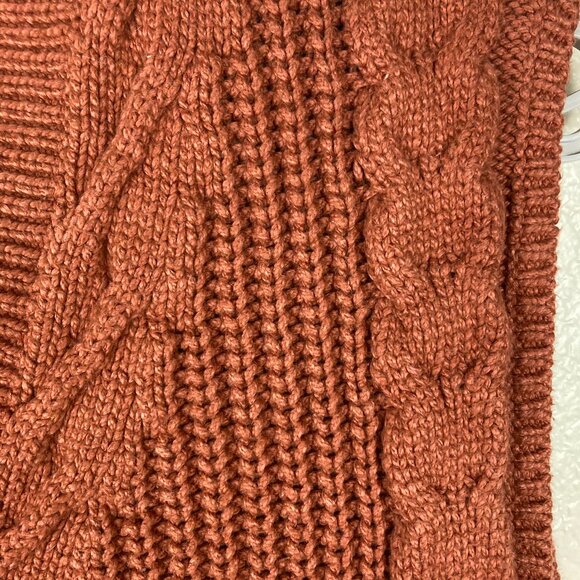 Coldwater Creek Men's Rust Chunky Cable Knit Pullover Textured Vest Sz L - Picture 10 of 12